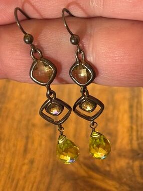 Lemon Quartz Crystal Sterling Drop Earrings
